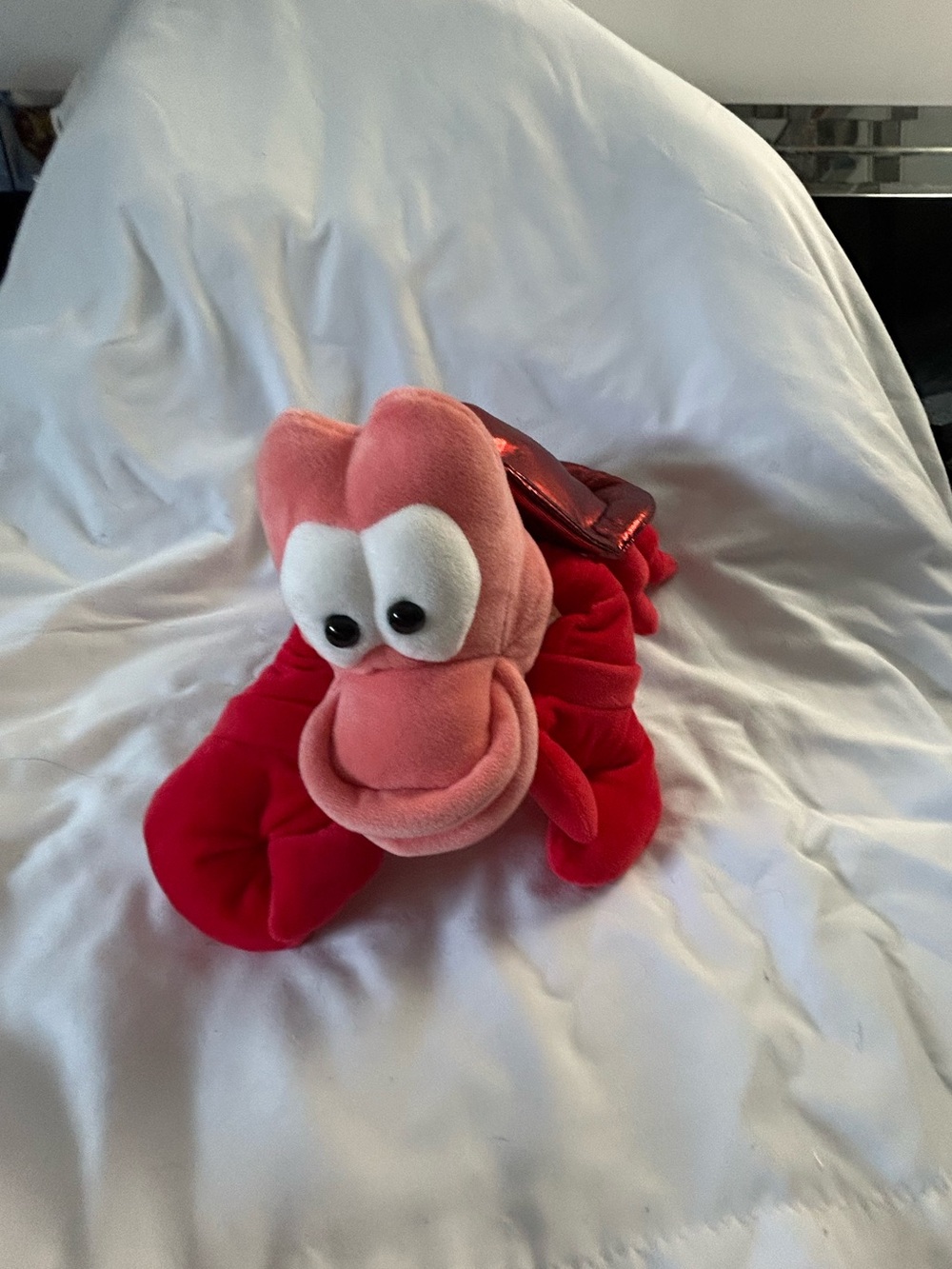 Disney Sebastian Scentsy Red Plush Crab with Shiny Shell